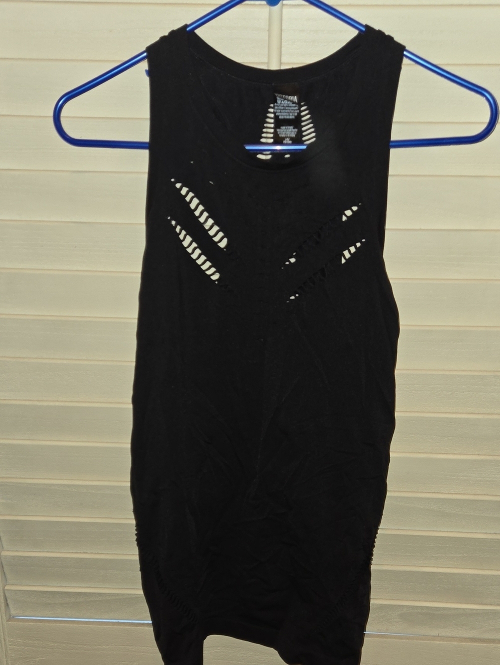 Victoria Sport Black Distressed Cutout Tank Top